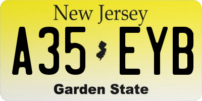 NJ license plate A35EYB