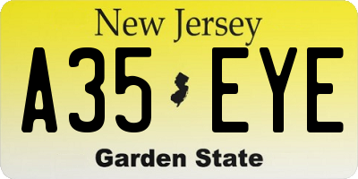 NJ license plate A35EYE