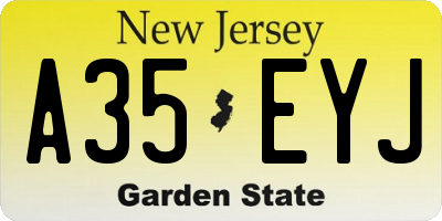 NJ license plate A35EYJ