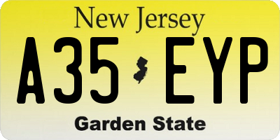 NJ license plate A35EYP