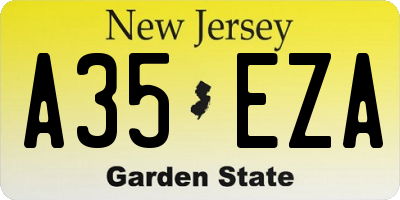 NJ license plate A35EZA