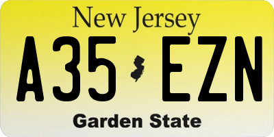 NJ license plate A35EZN