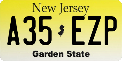 NJ license plate A35EZP