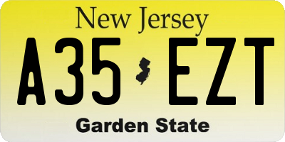 NJ license plate A35EZT