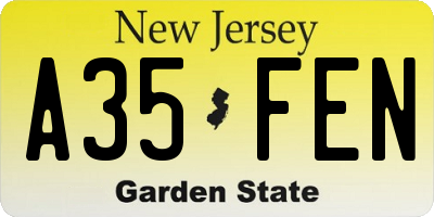 NJ license plate A35FEN