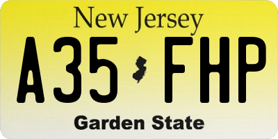 NJ license plate A35FHP