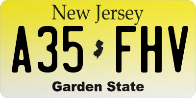 NJ license plate A35FHV