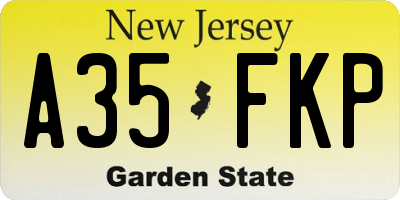 NJ license plate A35FKP