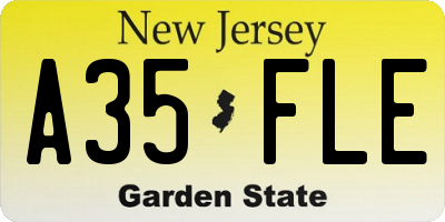 NJ license plate A35FLE