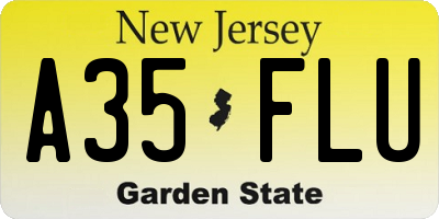 NJ license plate A35FLU