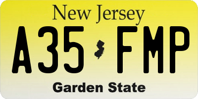 NJ license plate A35FMP