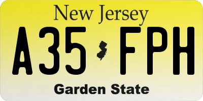 NJ license plate A35FPH