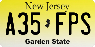 NJ license plate A35FPS