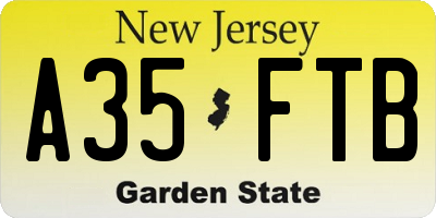 NJ license plate A35FTB