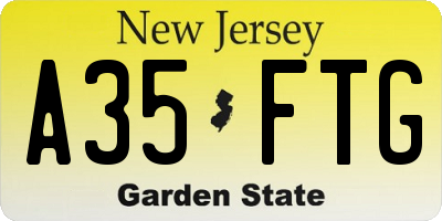 NJ license plate A35FTG