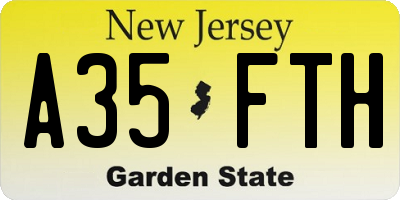 NJ license plate A35FTH