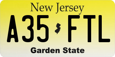 NJ license plate A35FTL