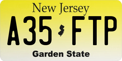 NJ license plate A35FTP