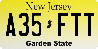 NJ license plate A35FTT