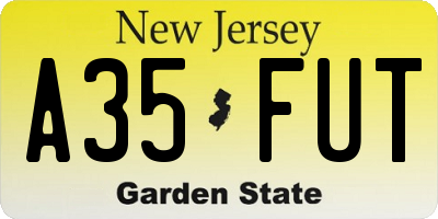 NJ license plate A35FUT