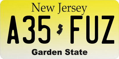 NJ license plate A35FUZ
