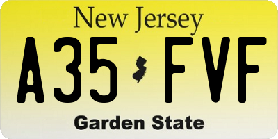NJ license plate A35FVF