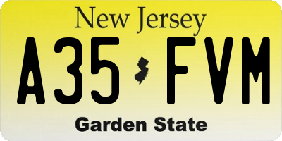 NJ license plate A35FVM