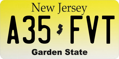 NJ license plate A35FVT