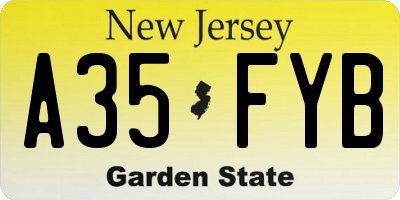 NJ license plate A35FYB