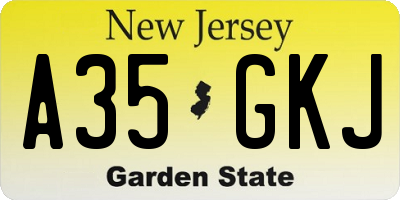 NJ license plate A35GKJ