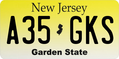 NJ license plate A35GKS
