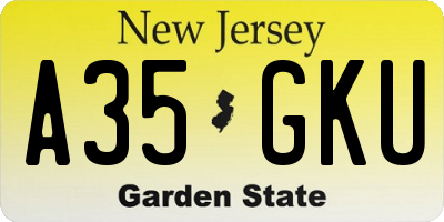 NJ license plate A35GKU