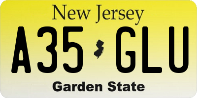 NJ license plate A35GLU