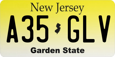 NJ license plate A35GLV