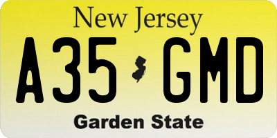 NJ license plate A35GMD
