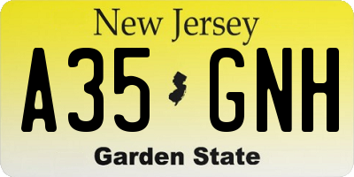 NJ license plate A35GNH