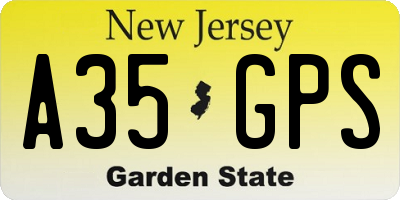 NJ license plate A35GPS