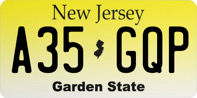 NJ license plate A35GQP