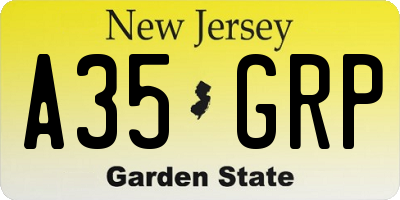NJ license plate A35GRP