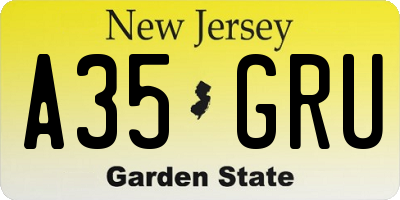 NJ license plate A35GRU