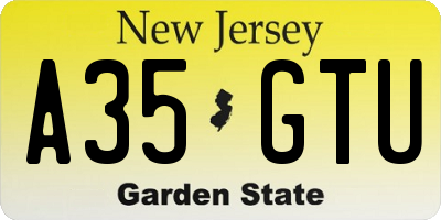 NJ license plate A35GTU