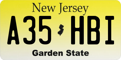 NJ license plate A35HBI