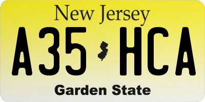 NJ license plate A35HCA