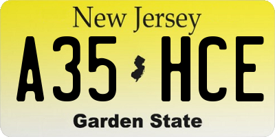 NJ license plate A35HCE