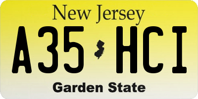 NJ license plate A35HCI