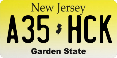 NJ license plate A35HCK