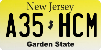 NJ license plate A35HCM