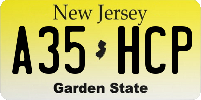 NJ license plate A35HCP