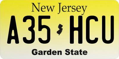 NJ license plate A35HCU