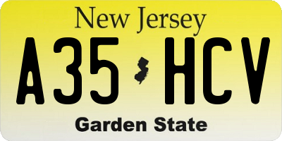 NJ license plate A35HCV